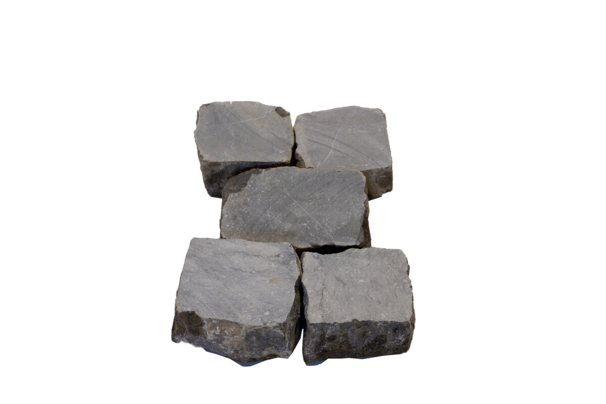 Pierre bleue, pavés sciés, réemploi